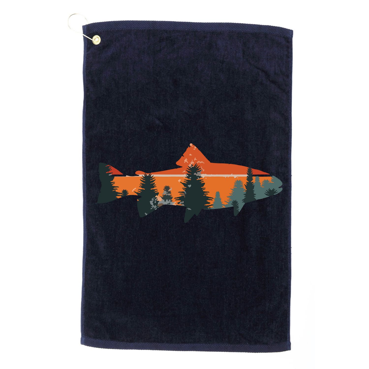 Trout Fly Fishing Nature Outdoor Fisherman Gift Golf Towel
