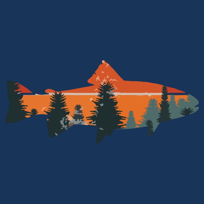 Trout Fly Fishing Nature Outdoor Fisherman Gift Kids T-Shirt