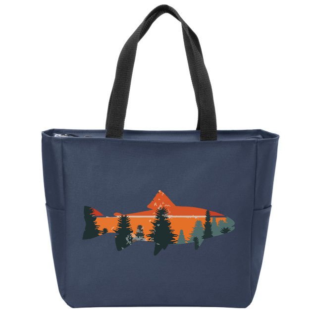 Trout Fly Fishing Nature Outdoor Fisherman Gift Zip Tote Bag
