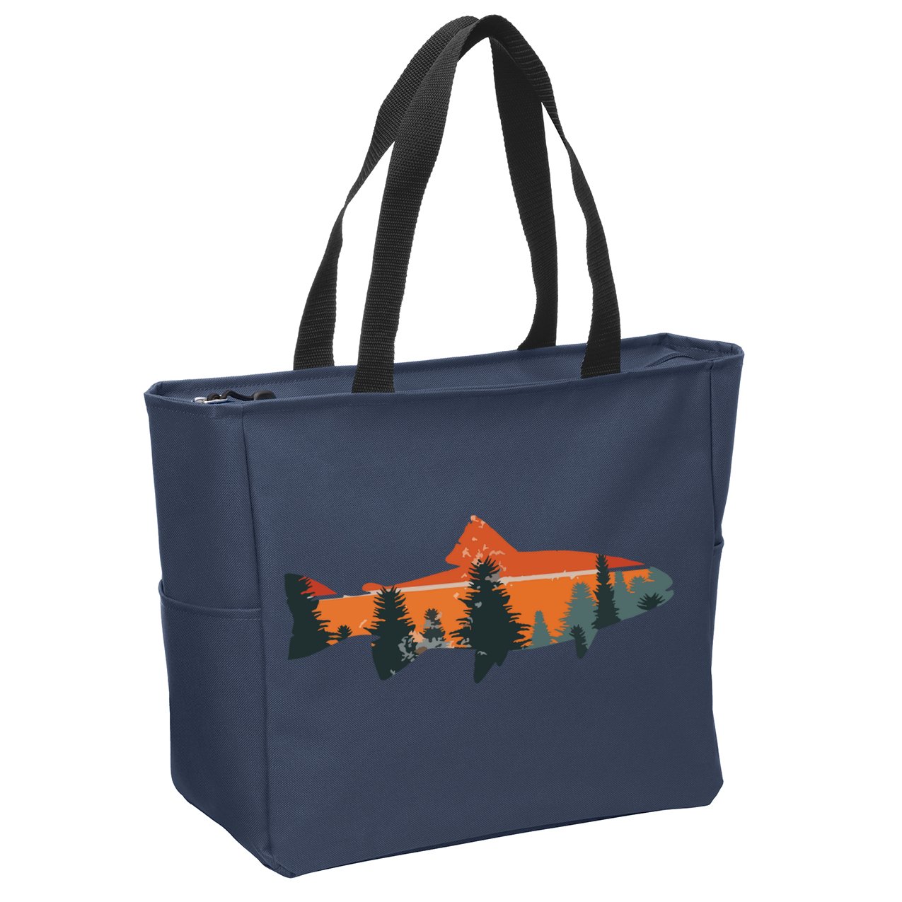 Trout Fly Fishing Nature Outdoor Fisherman Gift Zip Tote Bag