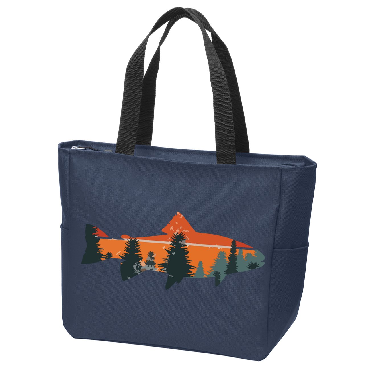 Trout Fly Fishing Nature Outdoor Fisherman Gift Zip Tote Bag