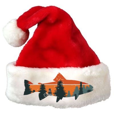 Trout Fly Fishing Nature Outdoor Fisherman Gift Premium Christmas Santa Hat