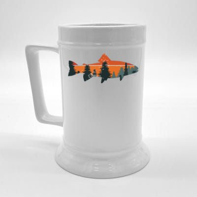 Trout Fly Fishing Nature Outdoor Fisherman Gift Beer Stein