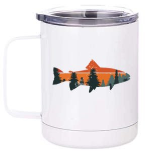 Trout Fly Fishing Nature Outdoor Fisherman Gift 12 oz Stainless Steel Tumbler Cup