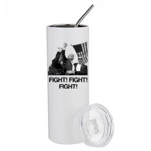 Trump Fight Fight Fighmeaningful Gift Patriotic Design Gift Stainless Steel Tumbler