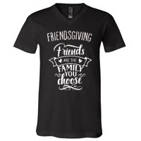 Thanksgiving Friendsgiving Family and Friends Matching V-Neck T-Shirt