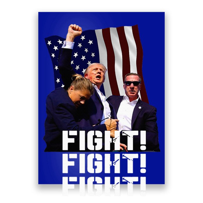 Trump Fight Fight Fight Trump Signals To Americans To Fight Poster