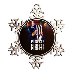 Trump Fight Fight Fight Trump Signals To Americans To Fight Metallic Star Ornament