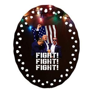 Trump Fight Fight Fight Trump Signals To Americans To Fight Ceramic Oval Ornament