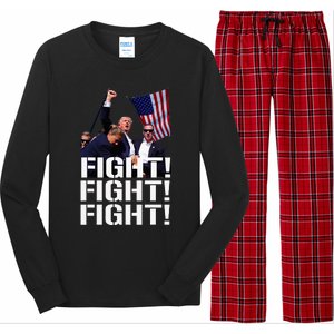 Trump Fight Fight Fight Long Sleeve Pajama Set