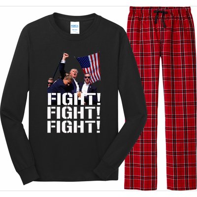 Trump Fight Fight Fight Long Sleeve Pajama Set