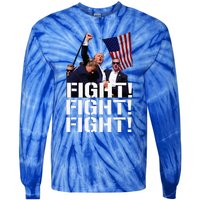 Trump Fight Fight Fight Tie-Dye Long Sleeve Shirt