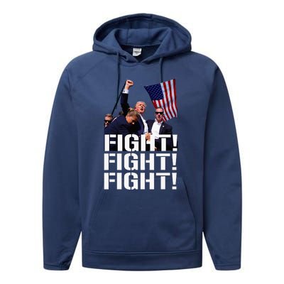 Trump Fight Fight Fight Performance Fleece Hoodie