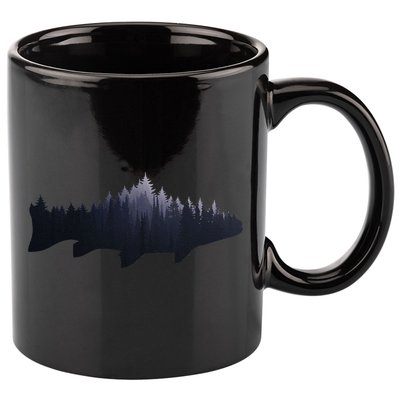 Trout Fly Fishing Nature Outdoor Fisherman Gift 11oz C Handle Ceramic Mug