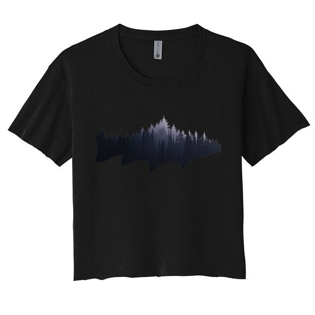 Trout Fly Fishing Nature Outdoor Fisherman Gift Crop Top