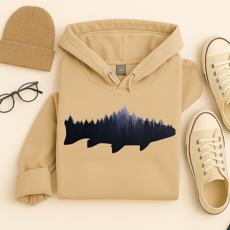 Trout Fly Fishing Nature Outdoor Fisherman Gift Hoodie