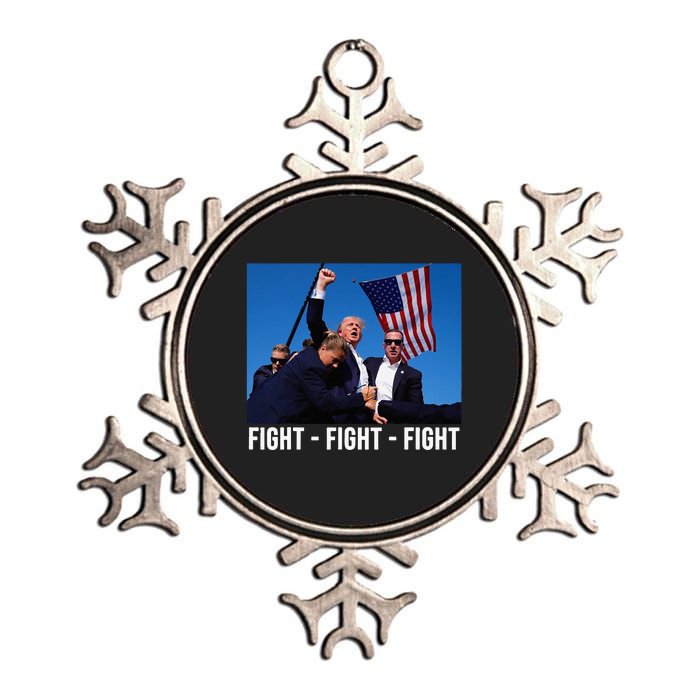 Trump Fight Fight Fight 2024 Metallic Star Ornament