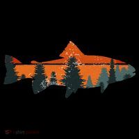 Trout Fly Fishing Nature Outdoor Fisherman Gift Tall T-Shirt