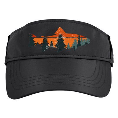 Trout Fly Fishing Nature Outdoor Fisherman Gift Adult Drive Performance Visor