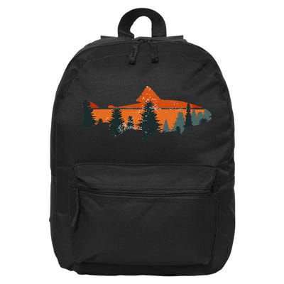 Trout Fly Fishing Nature Outdoor Fisherman Gift 16 in Basic Backpack