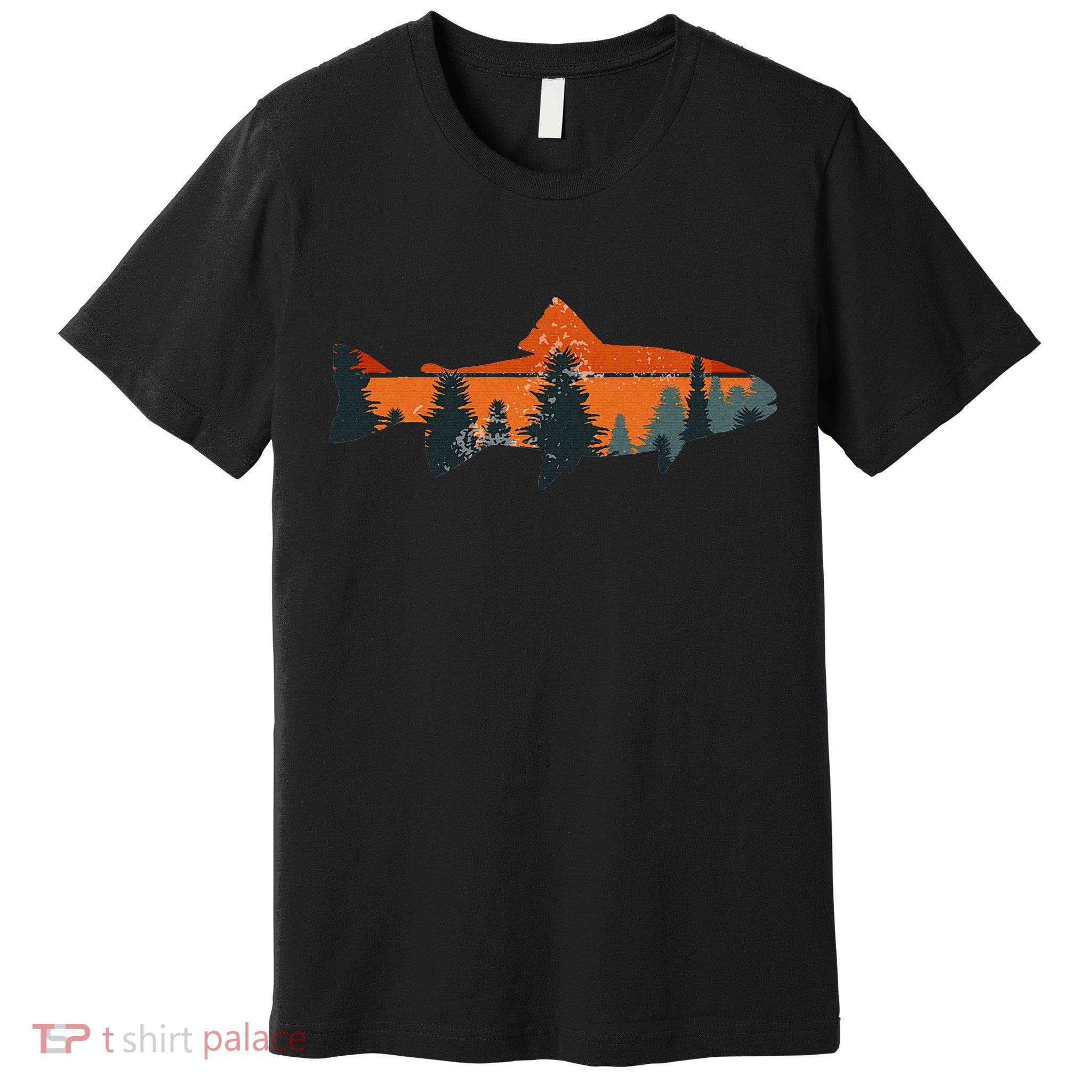 Trout Fly Fishing Nature Outdoor Fisherman Gift Premium T-Shirt