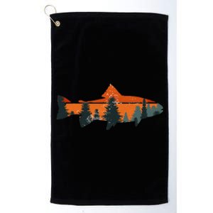 Trout Fly Fishing Nature Outdoor Fisherman Gift Platinum Collection Golf Towel