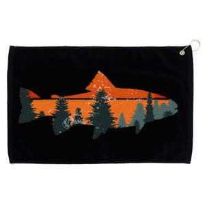 Trout Fly Fishing Nature Outdoor Fisherman Gift Grommeted Golf Towel