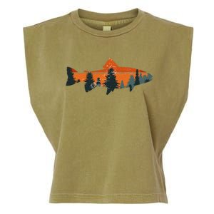 Trout Fly Fishing Nature Outdoor Fisherman Gift Garment-Dyed Women's Muscle Tee