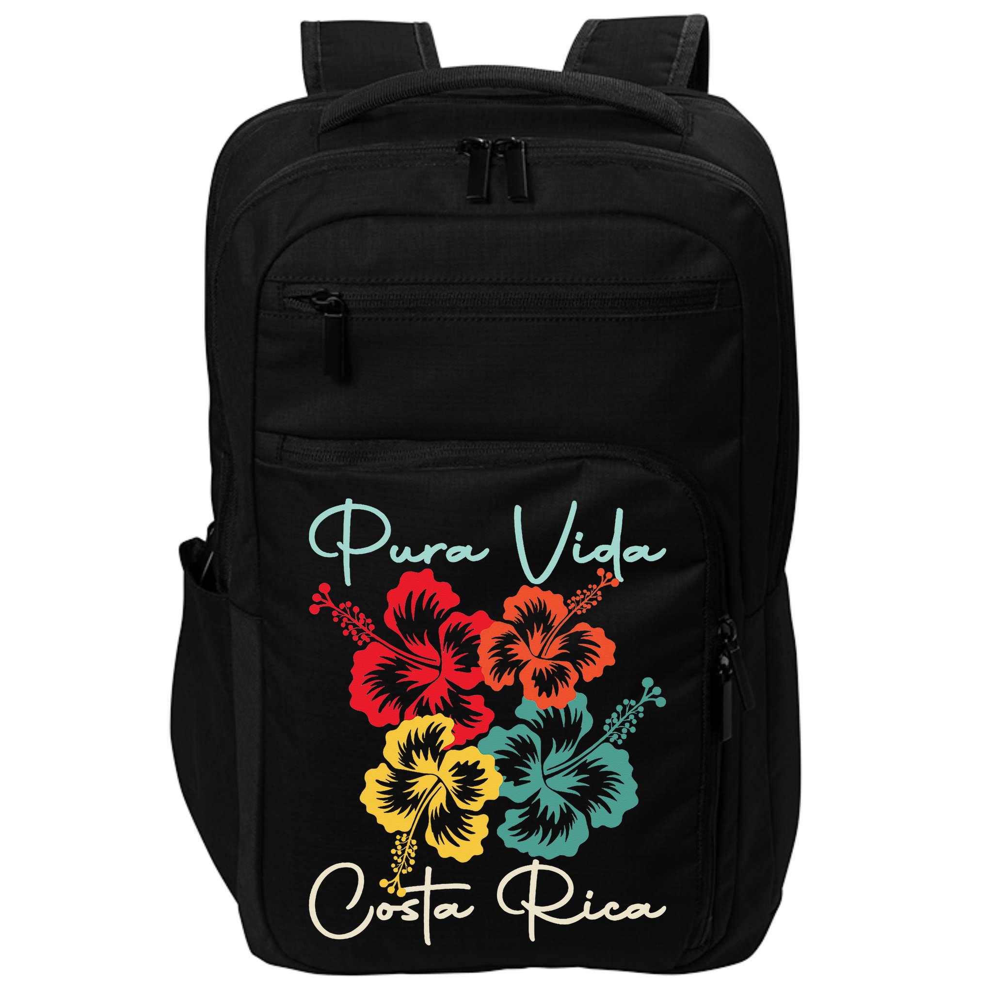 Tropical Flower Family Vacation Costa Rica Beach Pura Vida Impact Tech Backpack