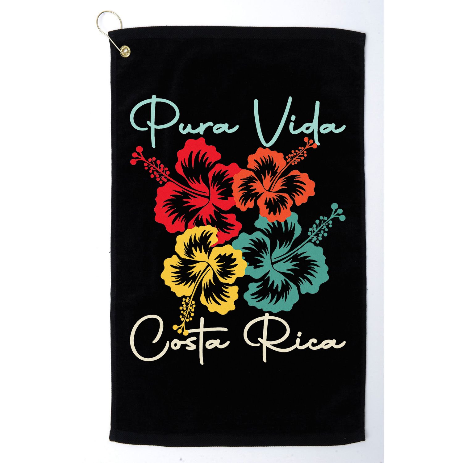 Tropical Flower Family Vacation Costa Rica Beach Pura Vida Golf Towel