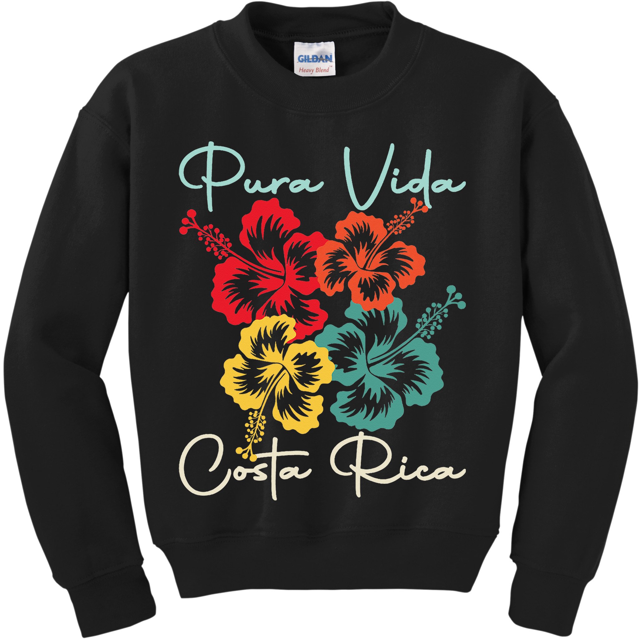 Tropical Flower Family Vacation Costa Rica Beach Pura Vida Kids Sweatshirt
