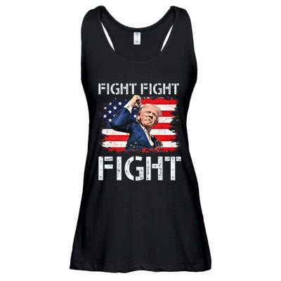 Trump Fight Fight Fight Trump Signals To Americans To Fight Ladies Essential Flowy Tank