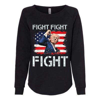 Trump Fight Fight Fight Trump Signals To Americans To Fight Womens California Wash Sweatshirt