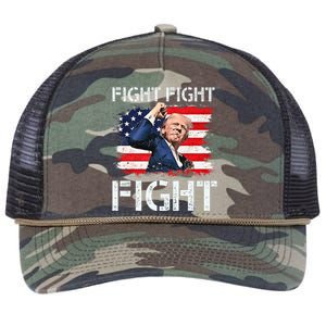 Trump Fight Fight Fight Trump Signals To Americans To Fight Retro Rope Trucker Hat Cap