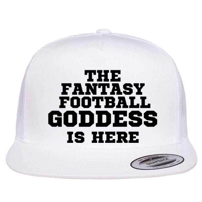 The Fantasy Football Goddess Is Here, Fantasy Football Guru Flat Bill Trucker Hat