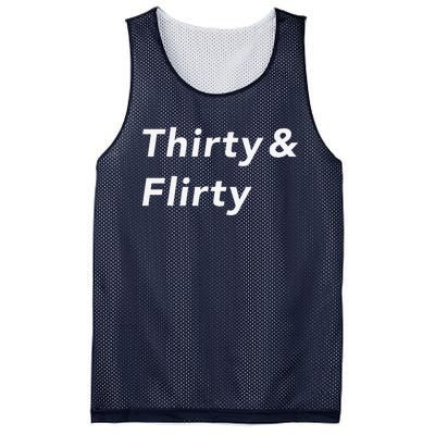 Thirty & Flirty Funny 30th Birthday Gifts 30 Years Old Mesh Reversible Basketball Jersey Tank