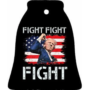 Trump Fight Fight Fight Trump Signals To Americans To Fight Ceramic Bell Ornament