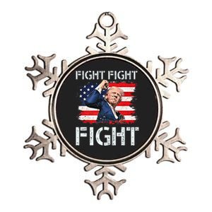 Trump Fight Fight Fight Trump Signals To Americans To Fight Metallic Star Ornament