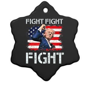 Trump Fight Fight Fight Trump Signals To Americans To Fight Ceramic Star Ornament