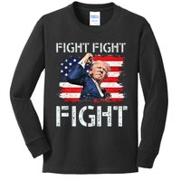 Trump Fight Fight Fight Trump Signals To Americans To Fight Kids Long Sleeve Shirt