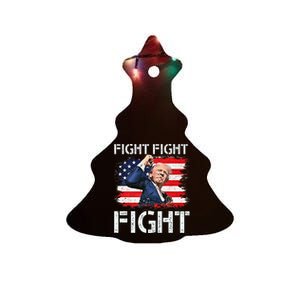 Trump Fight Fight Fight Trump Signals To Americans To Fight Ceramic Tree Ornament