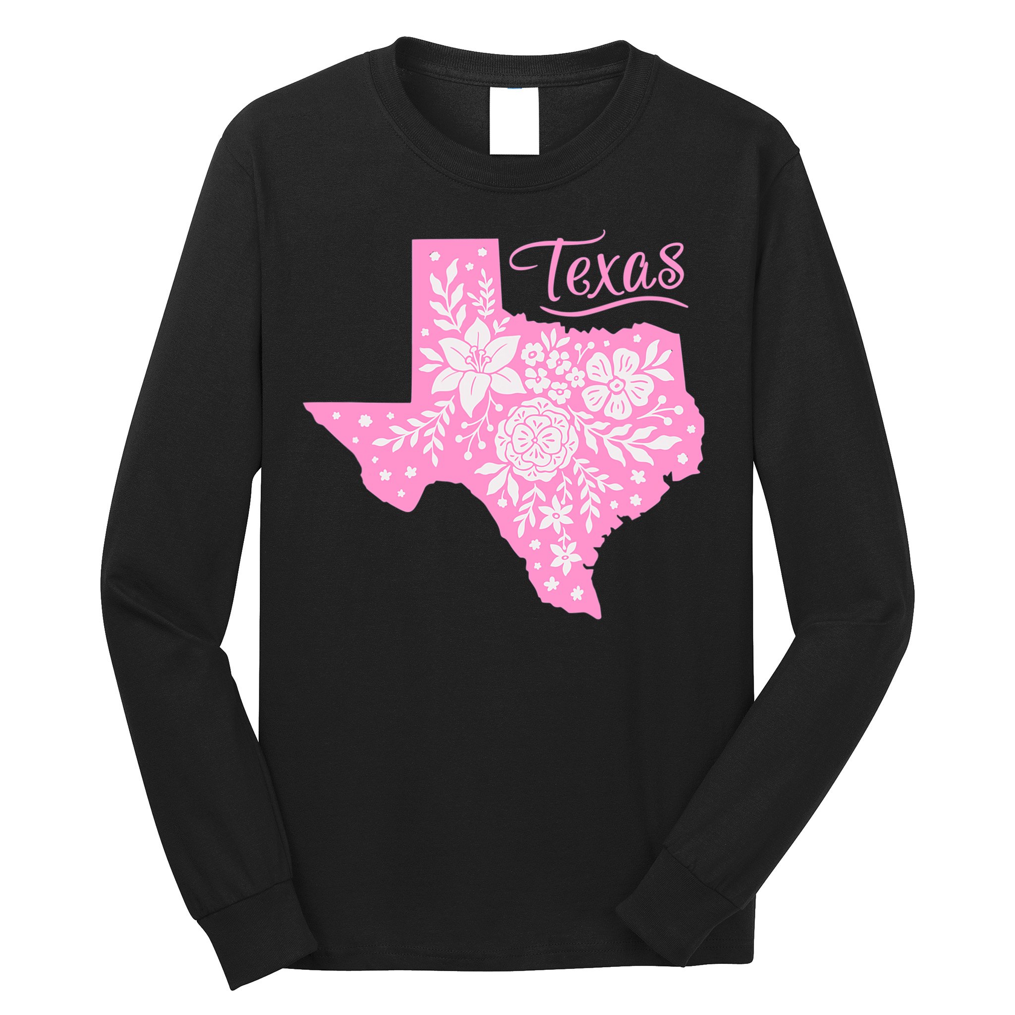 TEXAS Flower Floral Home State Texan Long Sleeve Shirt