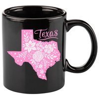 TEXAS Flower Floral Home State Texan 11oz C Handle Ceramic Mug