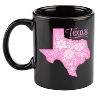 TEXAS Flower Floral Home State Texan 11oz C Handle Ceramic Mug