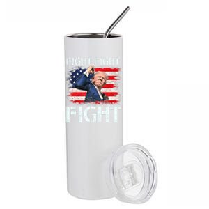 Trump Fight Fight Fight Trump Signals To Americans To Fight Stainless Steel Tumbler