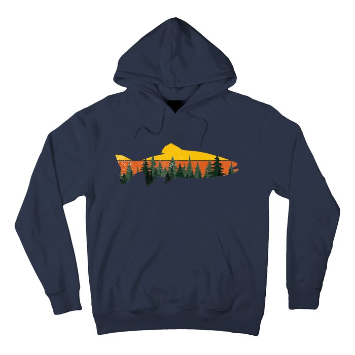 Trout Fly Fishing Outdoor Forest Nature Wildlife Fisherman Hoodie