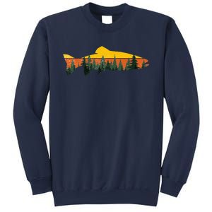 Trout Fly Fishing Outdoor Forest Nature Wildlife Fisherman Sweatshirt