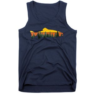 Trout Fly Fishing Outdoor Forest Nature Wildlife Fisherman Tank Top