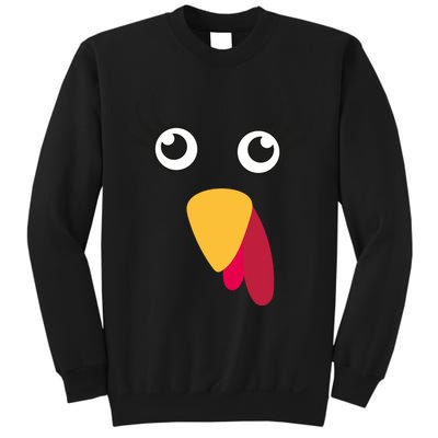 Turkey Face Funny Thanksgiving Day Sweatshirt