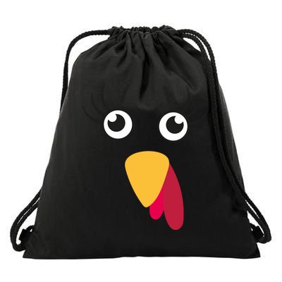 Turkey Face Funny Thanksgiving Day Drawstring Bag